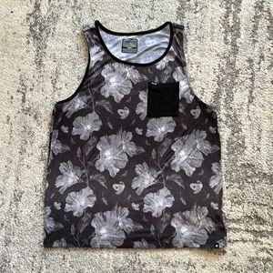 Hurley black flowered tank top
